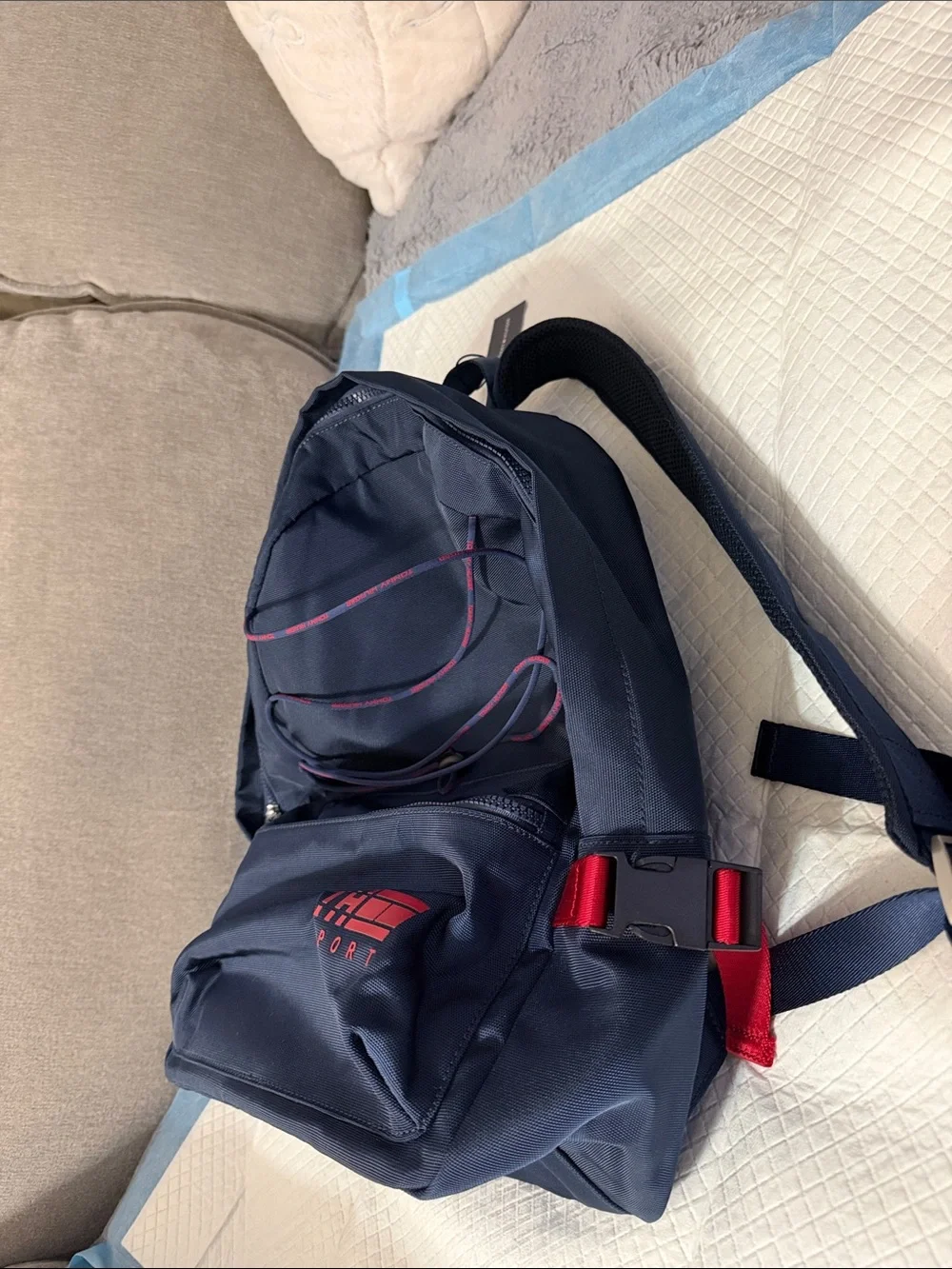 Tommy Hilfiger Navy Backpack with Red Accents